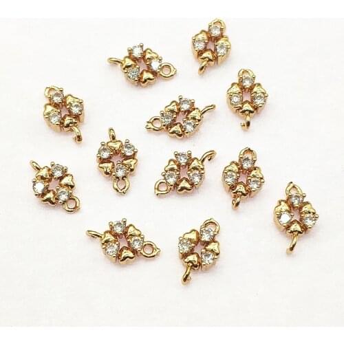New arrival!11x7mm 100pcs Cubic Zirconia Connectors for Handmade Necklace Earring Making DIY Parts,Jewelry Findings & Components