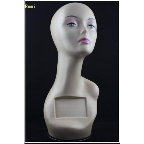 New Arrival!High quality Realistic Plastic female mannequin Manikin dummy head for hat& jewelry display