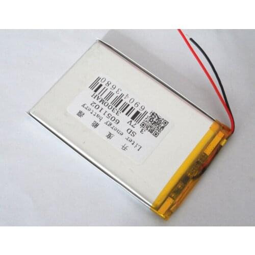 PDA supply lithium polymer lithium polymer battery 6051102 3300mah camera lithium polymer battery