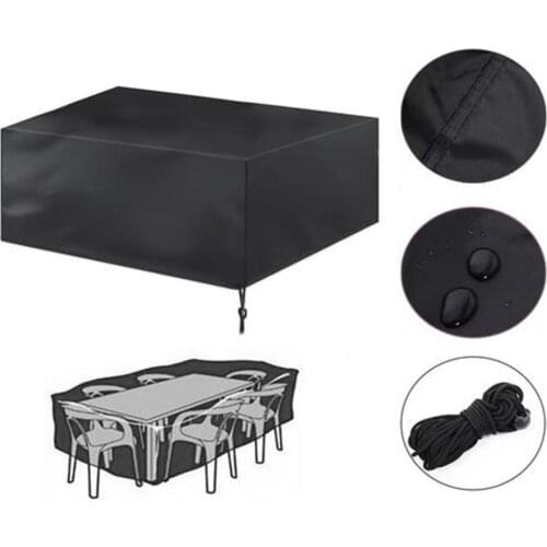 3 Size Table Cover Patio Table Cover Dustproof Waterproof Square Furniture Cover Polyester For Outdoors Garden Courtyard