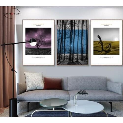 Natural Scenery Forest Tree Landscape Painting Unframed Canvas Wall Art Living Room Decor Modern Prints Poster