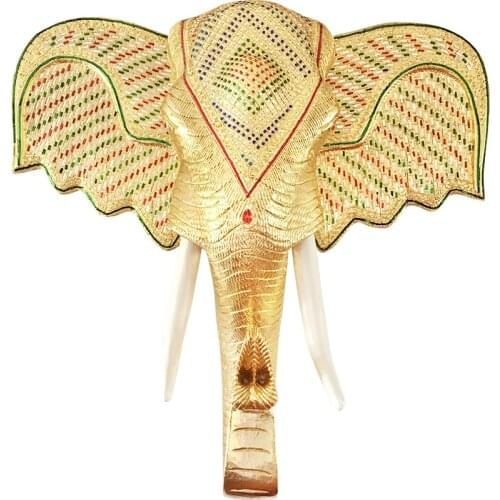 Wood Carving Elephant Head Wall Decoration East Restaurant Club Villa Wall Pendant Wall Decorations