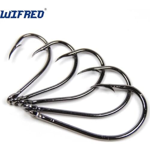 Wifreo 1Pack #8 #6 #4 #2 #1 Faultless Oshaughnessy Fishing Hook Black Nickle 3X Stong Wire Saltwater & Fresh Water Fishing Hook