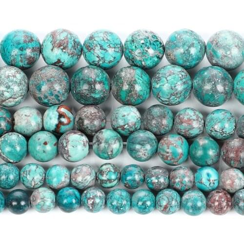 Blue Emperor Turquoises Natural Stone Beads Charm Round Loose Beads For Jewelry Making DIY Necklace Bracelets 4/6/8/10/12MM