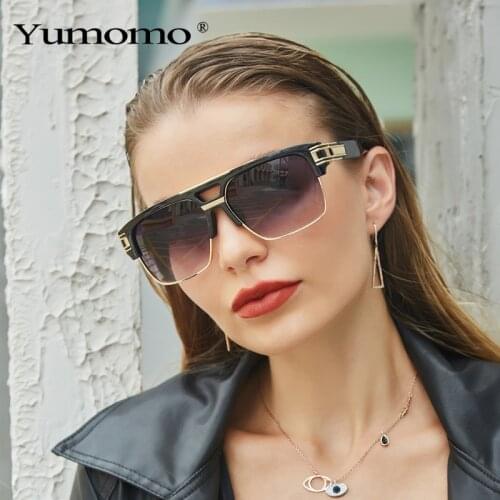 Retro Square Sunglasses Men 2021 Luxury Brand Quality Vintage Oversized Sun Glasses For Women Fashion Large Frame Eyewear