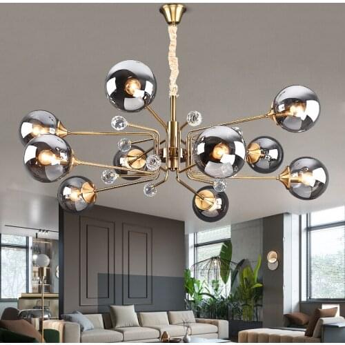 Light luxury dining room creative personality bedroom atmospheric magic bean round glass living room Pendant Lights LX112301