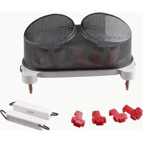 E-Mark Motorcycle Integrated LED Rear Tail Brake Light Turn Signal Stop Lamp Taillight For Kawasaki Ninja ZZR600 ZR-7 ZX6R ZX9R