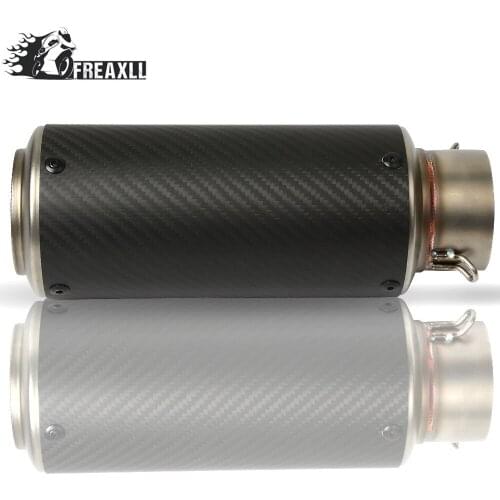 Universal 61MM Motorcycle Exhaust Pipe With Muffler Moto Pit Bike Pot Escape For yamaha nmax kawasaki versys 650 benelli trk502