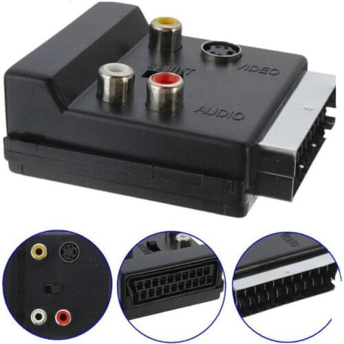 20 Pin SCART to 3 RCA S-Video Audio Video Adapter Cable Connector Plug SCART to 3RCA Jack S Video AV TV Converter with IN/OUT
