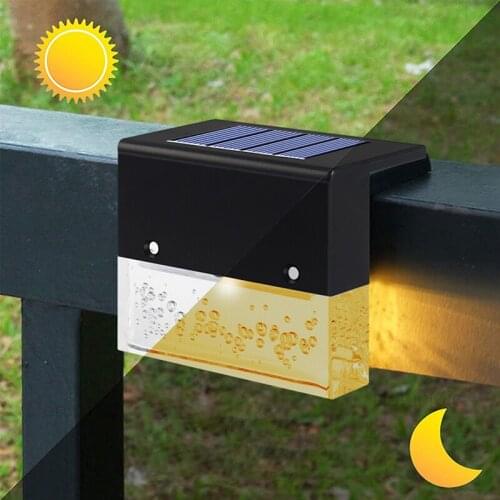 4/6Pcs Solar Wall Lamp IP55 Outdoor Waterproof LED Path Stair Light for Garden Courtyard Fence Stair Corridor Landscape Lighting
