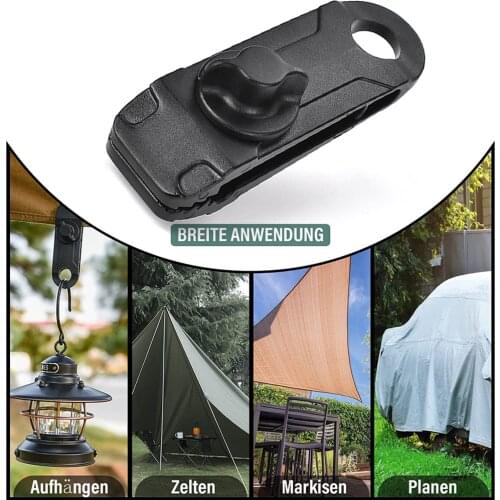 6 Sets Durable Premium Lock Grip Clamp Tarp Clip Thumb Screw Awning Cover Clamps w/ Ball Bungee Cords for Canopies Camping