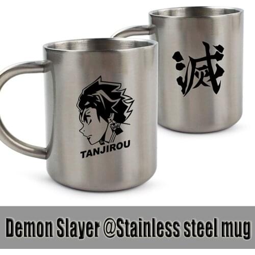 Anime Demon Slayer Cosplay Kamado Tanjirou Mug Cup Coffee stainless steel Cup Gift Cartoon Halloween Gift Water Cup Daily Gift