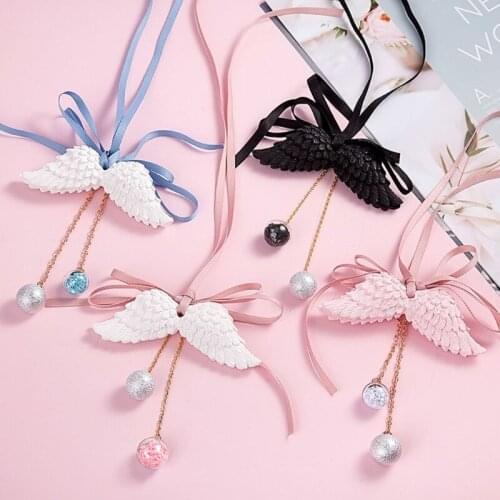 Car Wing Heart Pendant Rear View Mirror Pendants Vehicle Interior Decorations Presents for friends Family LX0E