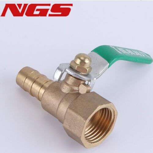 BSP Thread Brass Water Oil Air Gas Shutoff Green Hand Thickened Ball Valve 8mm-1/4 10mm-3/8 12MM-1/2 Hose Barb Connector