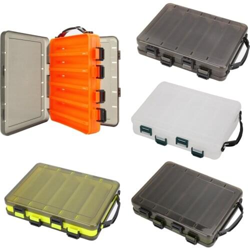 Fishing Bait Case Double Sided Lure Box Fishing Tackle Storage Container Holder Plastic Organizer Box With Dividers Tackle Bag