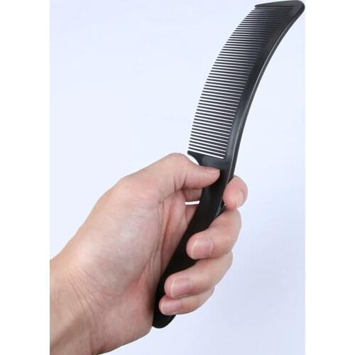 Black Curved Comb Salon Hair Clipper Cutting Comb Barber Flat Top Comb Anti-static Hair Cutting Comb Hairdressing Brush