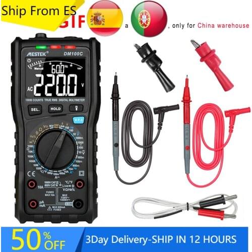 Ship From ES RU Digital Multimeter professional 10000 Counts True RMS Tester Multifunctional Analog Multimeter current clamp