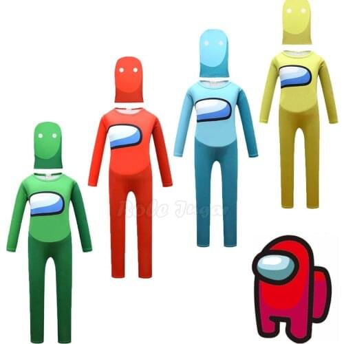 Kids Boys Girls Halloween Costumes Anime Game Among Us Cosplay Jumpsuit and Mask Stage Performance Party Clothing 5-14Y C42M54