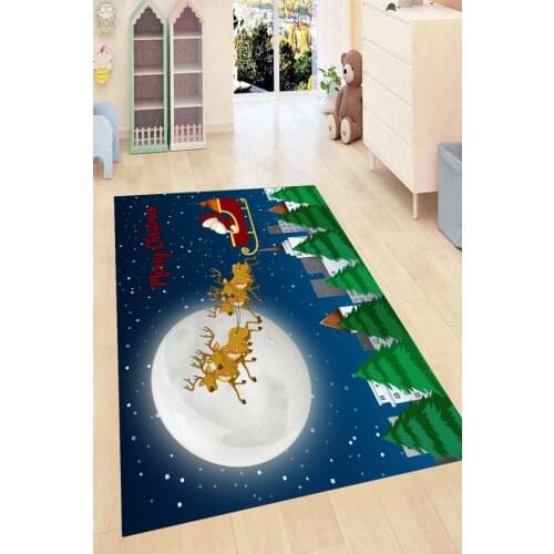 Christmas Pattern Children Carpet Kids Room Decoration Large Carpet Home Hallway Bedroom Bedside Mat Kids Rug , Children’s Rug