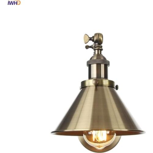 IWHD RH Adustable Swing Long Arm Wall Lamp Vintage Bedroom Bathroom Mirror Loft Decor Industrial Wall Light Applique Pared LED