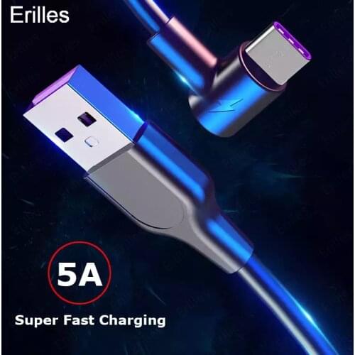 USB Type C Cable 5A super Fast Charging USb C Cables Type-c Data Cord Charger USB C For Samsung Huawei P40 Pro Xiaomi 1m/2m/3m