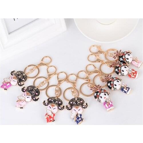 Chinese Style Doll Keychain Popular Valentines Day Key Chain Car Pendant Bag Hanging Ornaments Creative Gifts Keyring B869