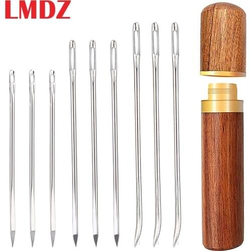 LMDZ 10pcs Leather Sewing Needles Big Eye Manual For Embroidery Stitching Sewing Fabric Cross Stitch Knitting Needles