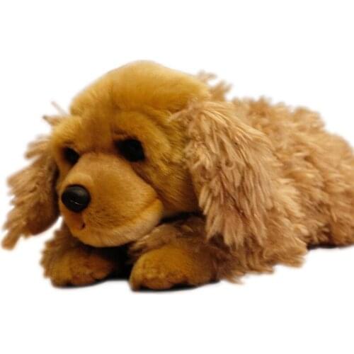 Dorimytrader lovely soft simulation animal Cocker Spaniel plush toy mini pet animals dogs doll baby gift decoration 35x12x14cm