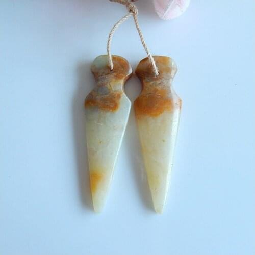 Natural Amazonite Fashion Woman Earring Bead,Semiprecious jewelry earring,48x14x4mm,9.2g