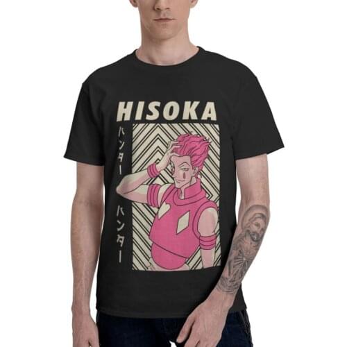 Harajuku Hunter X Hunter Anime T Shirt For Men 100% Cotton Printed T-shirt Graphic Tshirt Short Sleeve Funny Hisoka Morow Tee