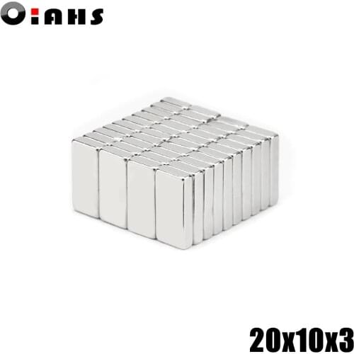20pcs 20x10x3 Neodymium Magnet 20*10*3 mm N35 NdFeB Block Super Powerful Strong Permanent Magnetic imanes Block