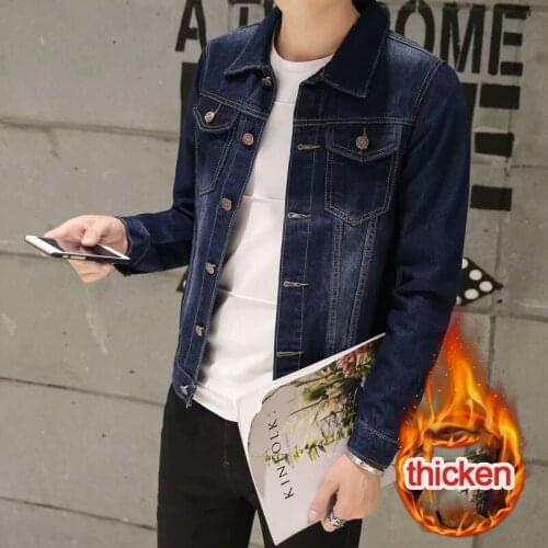 Autumn and winter 2020 teenagers cowboy mens jackets youth casual Korean students all-match trend slim handsome tops