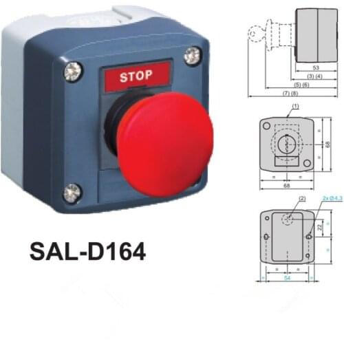 SAL (LA68H XAL)-D164 XB5 waterproof button box IP65 spring return