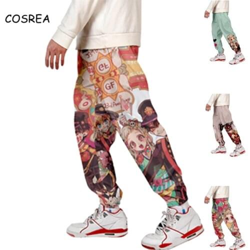 Anime Toilet-Bound Hanako-kun Pants Men Boys Yugi Amane Jibaku Shounen Printing Nene Yashiro Casual Loose Plus Size Overalls