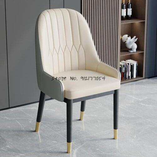 Nordic light luxury dining chair European style chair household simple stool backrest ins net red chair iron art soft bag makeup