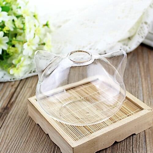 Cat Glass Vases Clear Flower Plant Terrarium Container Hanging Vase Wedding Decor Garden Ornaments Hanging Planter