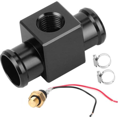 Thermostat Water Temperature Switch Radiator Coolant Fan Temp Sensor for Motorcycle ATV Off-Road Vehicle(Black ) Hose Adapter