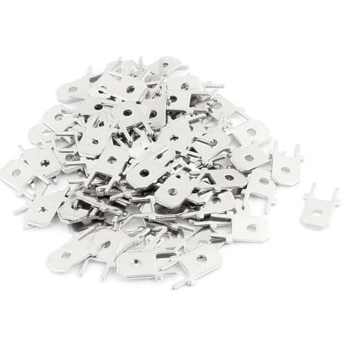 UXCELL Hot Sale 100Pcs/Lot 1/4" Dia Male Insulated Crimp Spade Pcb Male Terminal Fasten Connector for Machine Electric Power