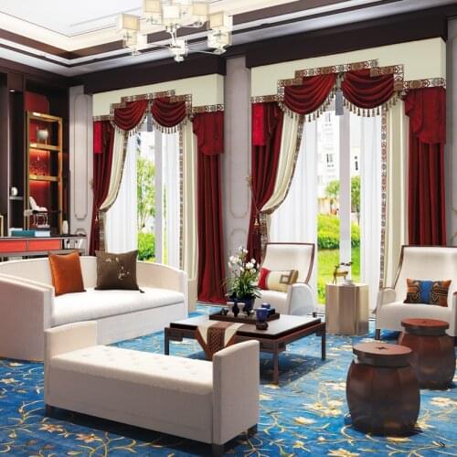 Width 110'' Nordic Style High Grade Pure Color Retro Velvet Fabric By The Yard For Curtain Background Stage Cloth Material