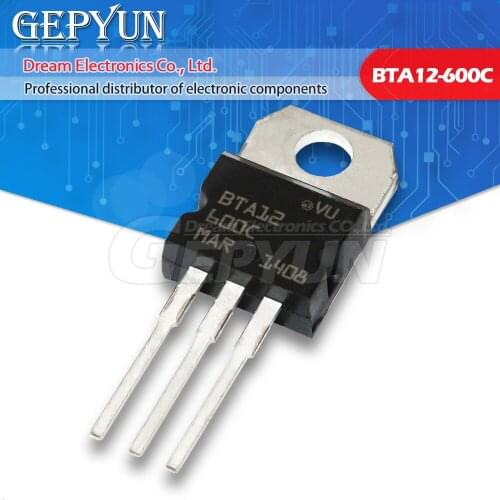 10pcs BTA12-600C TO220 BTA12-600 TO-220 12-600C BTA12 Triacs 12 Amp 600 Volt