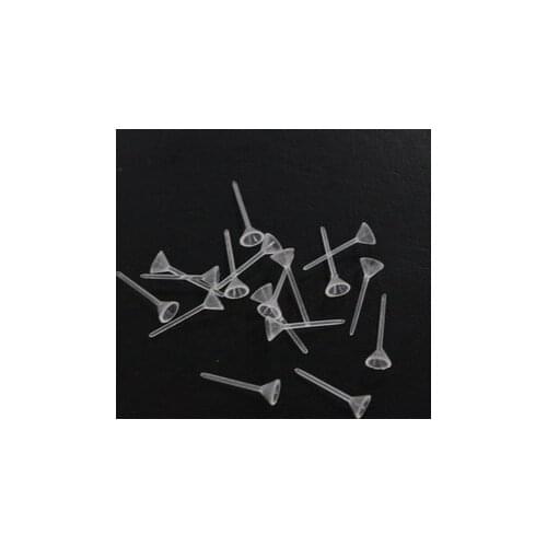 100 PCS 2mm 4mm Transparent Stud Earrings Base Resin Earrings Settings DIY Jewelry Accessories