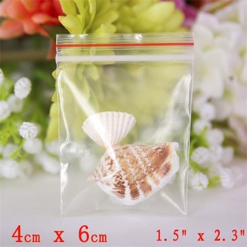 1000 Pcs 1.5"x2.3" ZIP LOCK Bags Clear Poly BAG RECLOSABLE 4cmx6cm Plastic Small Baggies