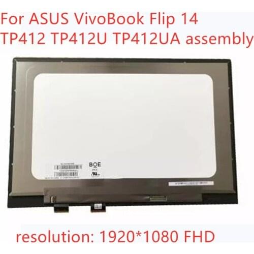 14 inch NV140FHM-N4B N140HCA-EAC B140HAN04.0 Assembly For ASUS VivoBook Flip 14 TP412 TP412U TP412UA LCD Touch Screen 1920*1080
