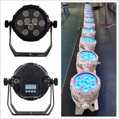 16 unites Outdoor led dmx wireless par led rgbwa uv 6in1 led par ip65 battery powered par 9x18w