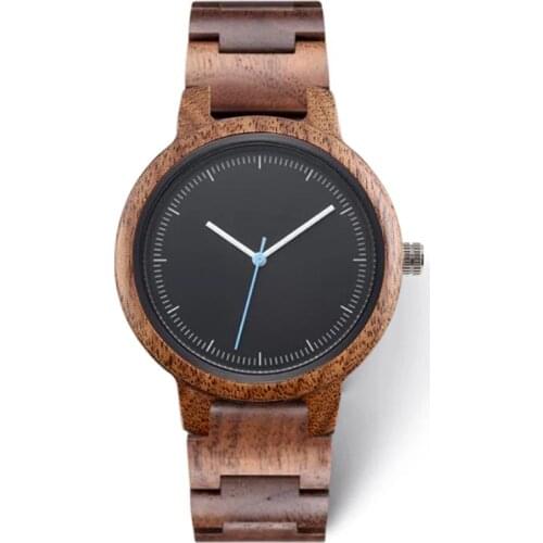 2020 Private Label Fashion Eco-friendly Custom Logo Luxury Black Copper Dial Woman Wood Walnut Watch for Lady