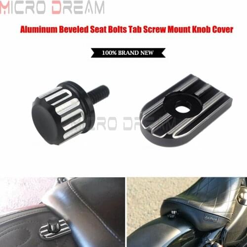Aluminum Motorcycle 1/4"-20 Seat Bolt Tab Screw Mount Knob Cover For Harley Dyna Touring Fatboy Road King Sportster XL883 XL1200
