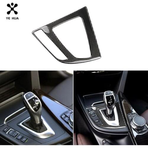For Bmw F30 Car Stickers and Decals 3 Series Gear Panel Carbon Fiber Interior Details Parts Covers Decoration Auto Accessories