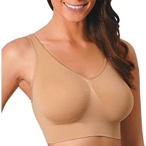 Plus Size Basic Seamless Simple Sexy Lingerie Bralette Spandex Sport Push Up Wireless Bras for Women Solid Color Summer Crop Top