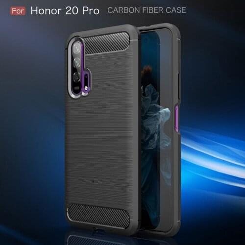 Phone Case For Huawei Honor 20 Pro CASE bumper on Cover Carbon Fiber soft TPU Silicon Anti-knock Case For Honor 20 Pro case Capa