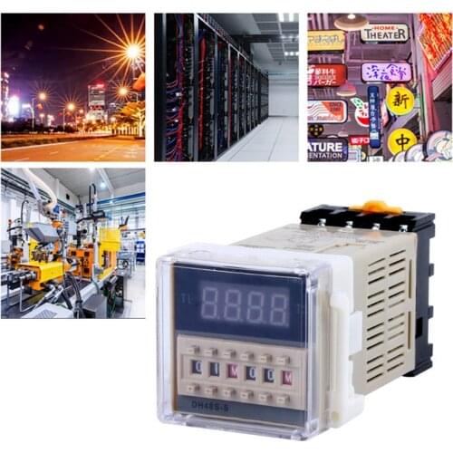 DH48S-S Programmable Digital time relay cycle control NO NC Time Delay Relay Socket with Base DC 12V 24V AC 220V 380V